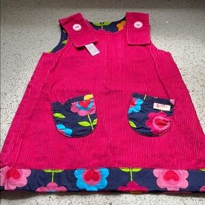 Toddler Girl Floral Reversible Corduroy Jumper Dress Size 2
